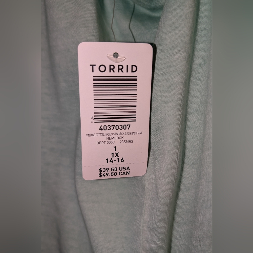 Torrid Mint Green Classic Fit Top - Slashed Back - Picture 7 of 7